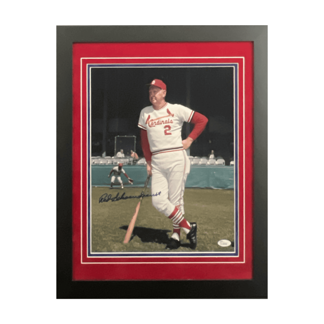 Red Schoendienst St Louis Cardinals Autographed Framed 11x14 Photo - JSA COA
