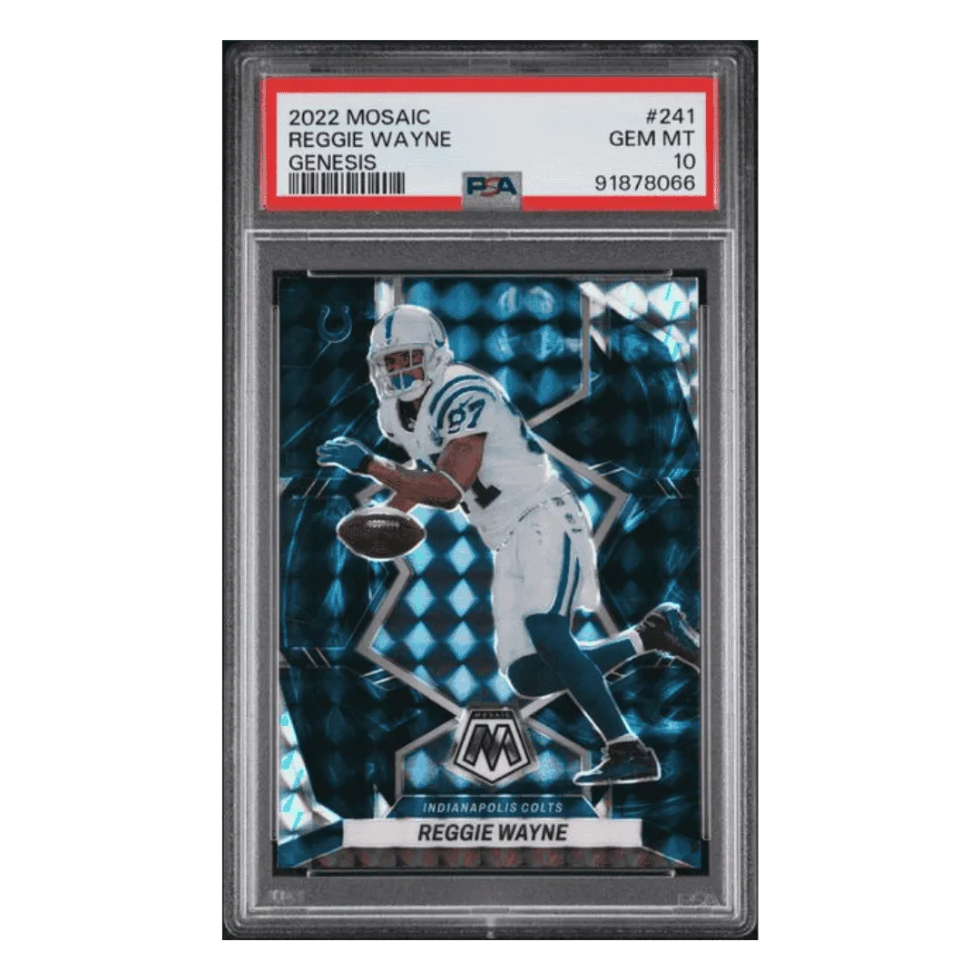 Reggie Wayne PSA 10 2022 Panini Mosaic Genesis Card #241