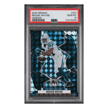 Reggie Wayne PSA 10 2022 Panini Mosaic Genesis Card #241