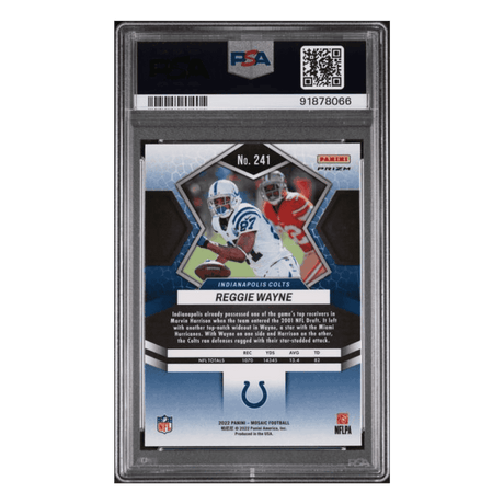 Reggie Wayne PSA 10 2022 Panini Mosaic Genesis Card #241