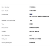 Reggie Wayne PSA 10 2022 Panini Mosaic Genesis Card #241