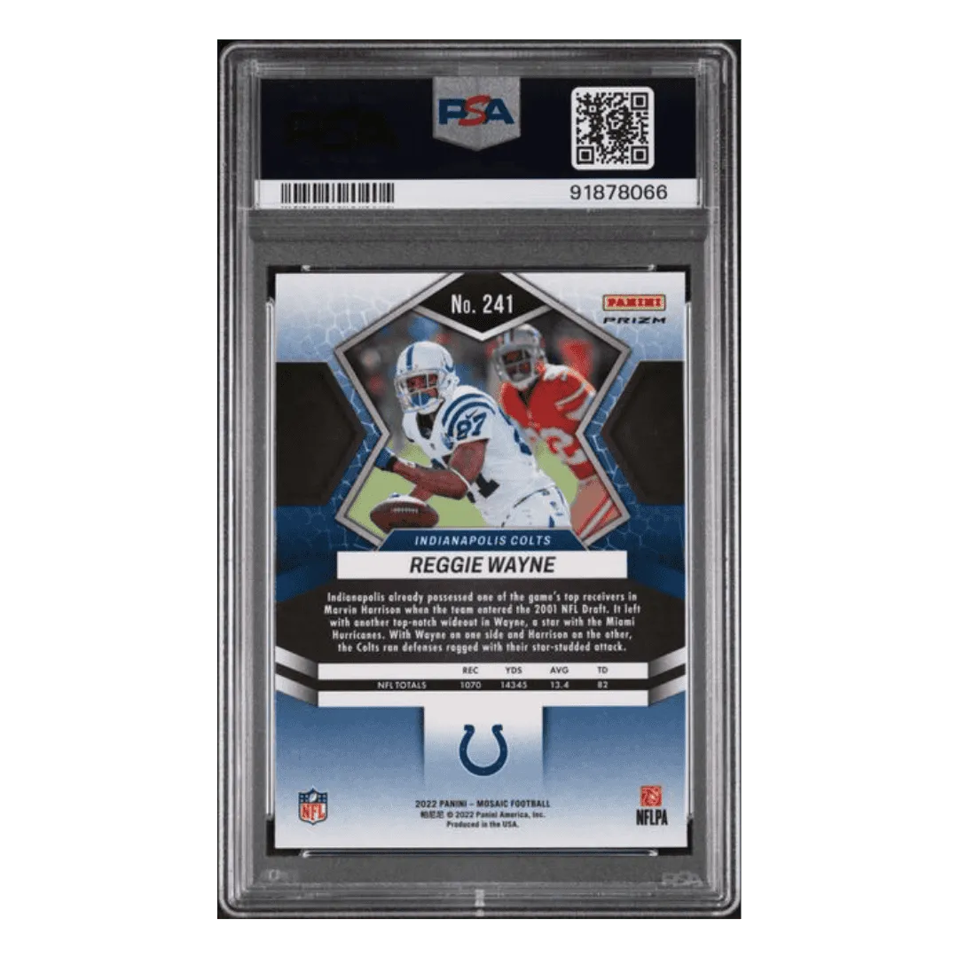 Reggie Wayne PSA 10 2022 Panini Mosaic Genesis Card #241