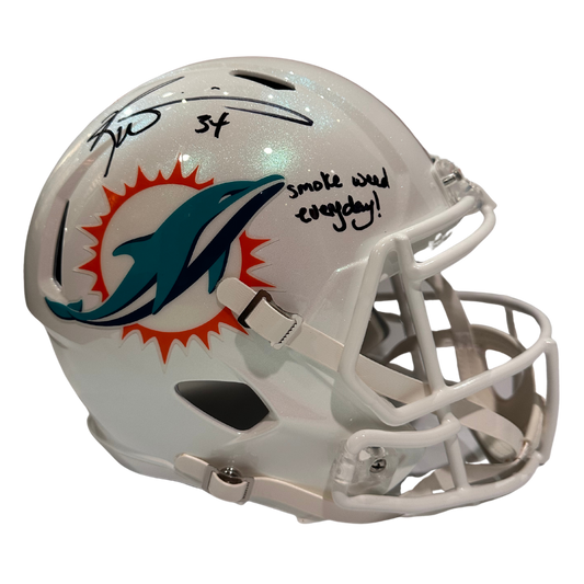 Ricky Williams Miami Dolphins Autographed Full Size Speed Replica Helmet w/ Inscription - JSA COA