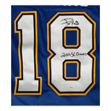 Robert Thomas St Louis Blues Autographed Adidas Home Jersey with Inscription - JSA COA