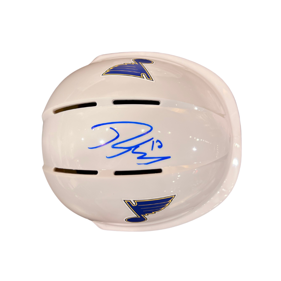 Robert Thomas St Louis Blues Autographed St Louis Blues Mini Replica White Helmet - JSA COA