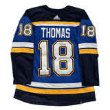Robert Thomas St Louis Blues Autographed Adidas Home Jersey with Inscription - JSA COA