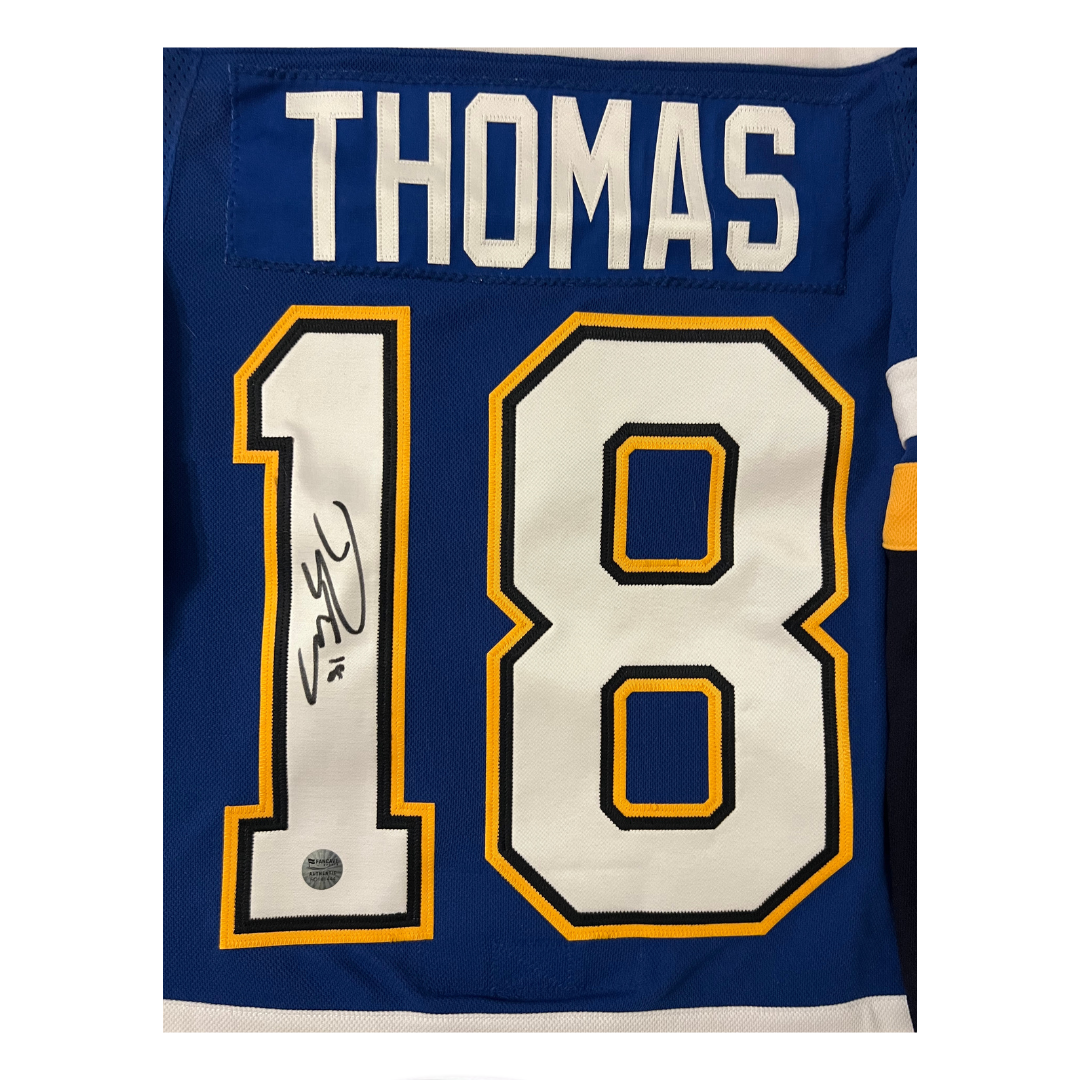 Robert Thomas St Louis Blues Autographed Adidas Home Jersey - Fan Cave COA
