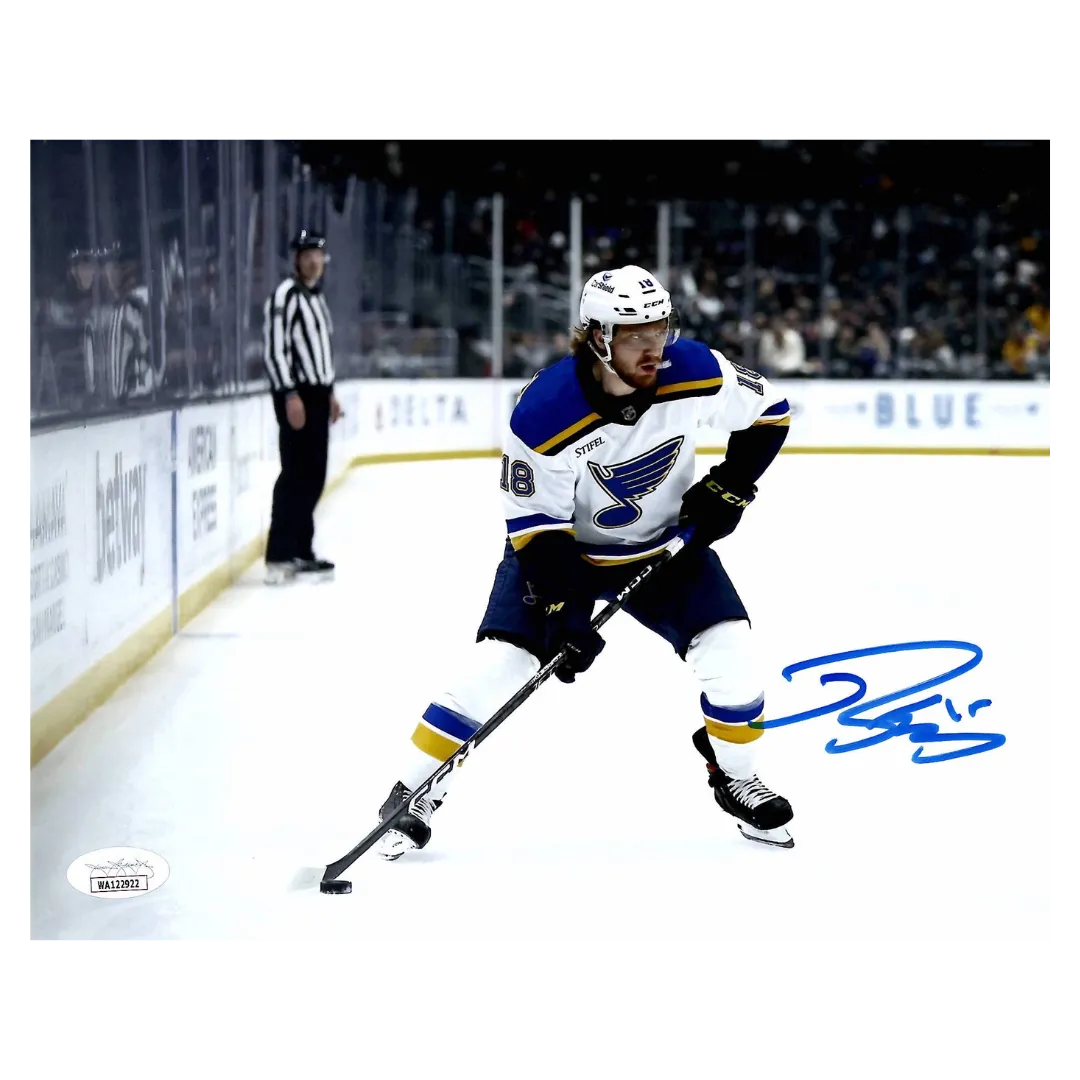 Robert Thomas St Louis Blues Autographed Away Uniform Photo - JSA COA