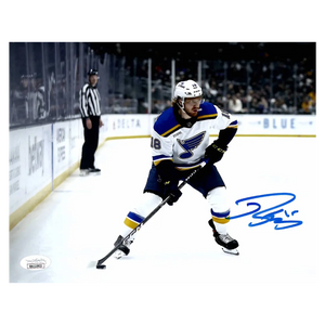 Robert Thomas St Louis Blues Autographed Away Uniform Photo - JSA COA