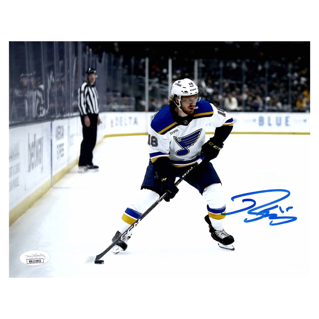 Robert Thomas St Louis Blues Autographed Away Uniform Photo - JSA COA