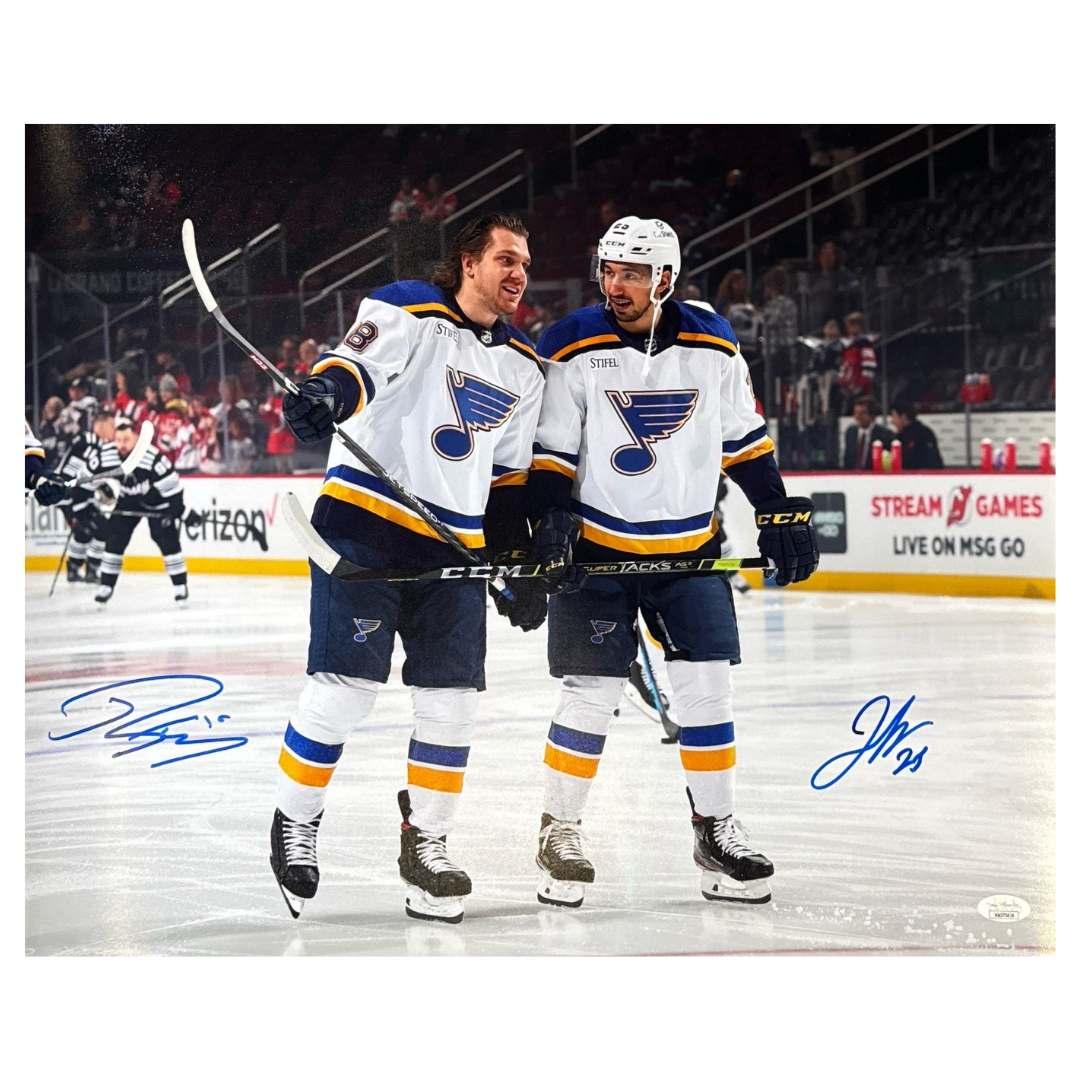 Robert Thomas & Jordan Kyrou St Louis Blues Dual Autographed 16x20 Photo - JSA COA