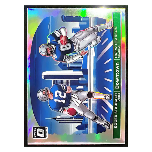 Roger Staubach & Drew Pearson 2024 Panini Donruss Optic Downtown Card #12