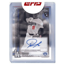 Roki Sasaki 2025 Topps Chrome Autograph Rookie RC #d/ 499 Card #RA-ROKI