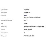 Rome Odunze PSA 10 2024 Panini Donruss Optic Downtown! Rookie RC Card #15