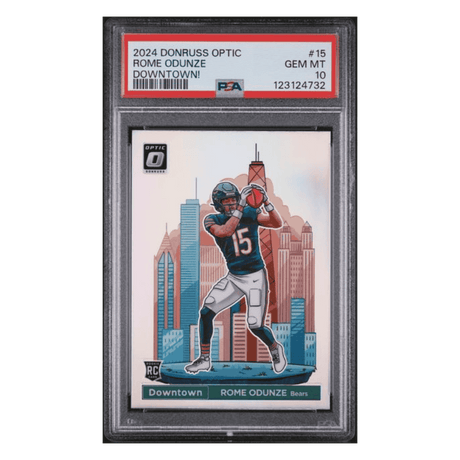 Rome Odunze PSA 10 2024 Panini Donruss Optic Downtown! Rookie RC Card #15