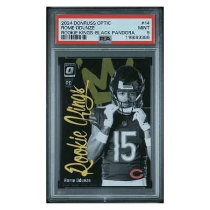 Rome Odunze PSA 9 2024 Panini Donruss Optic Rookie Kings Black Pandora #d/ 25 Card #14