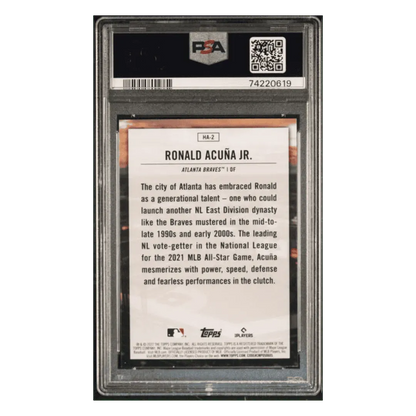 Ronald Acuna Jr PSA 10 2022 Topps Home Field Advantage Card #HA2