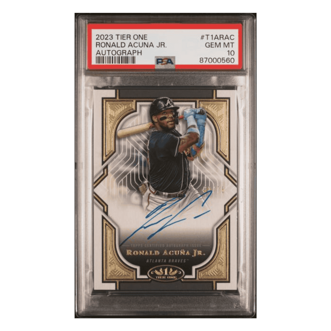 Ronald Acuna Jr PSA 10 2023 Topps Certified Tier One Autograph #d/75 Card #T1ARAC