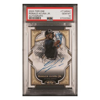 Ronald Acuna Jr PSA 10 2023 Topps Certified Tier One Autograph #d/75 Card #T1ARAC