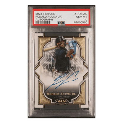 Ronald Acuna Jr PSA 10 2023 Topps Certified Tier One Autograph #d/75 Card #T1ARAC