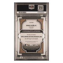 Ronald Acuna Jr PSA 10 2023 Topps Certified Tier One Autograph #d/75 Card #T1ARAC