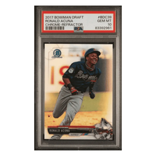 Ronald Acuna PSA 10 2017 Topps Bowman Draft Chrome Refractor Card #BCD39