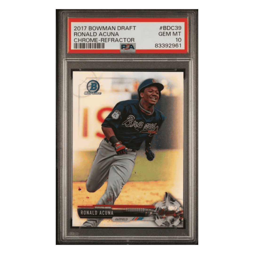 Ronald Acuna PSA 10 2017 Topps Bowman Draft Chrome Refractor Card #BCD39