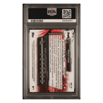 Ronald Acuna PSA 10 2017 Topps Bowman Draft Chrome Refractor Card #BCD39