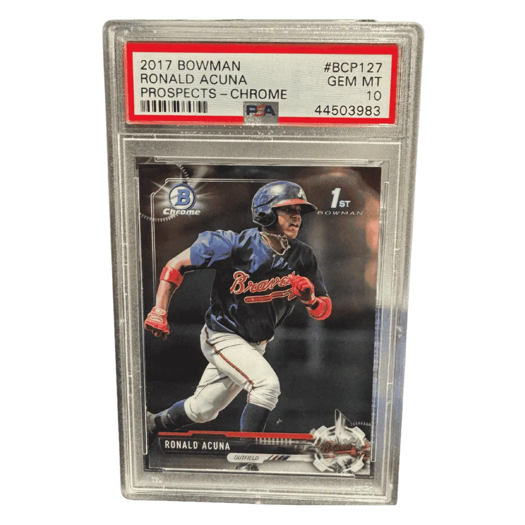 Ronald Acuna PSA 10 2017 Topps Bowman Prospects Chrome Card #BCP127