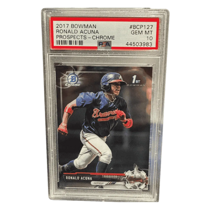 Ronald Acuna PSA 10 2017 Topps Bowman Prospects Chrome Card #BCP127