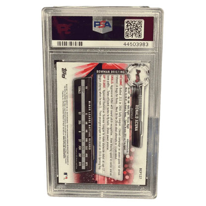 Ronald Acuna PSA 10 2017 Topps Bowman Prospects Chrome Card #BCP127