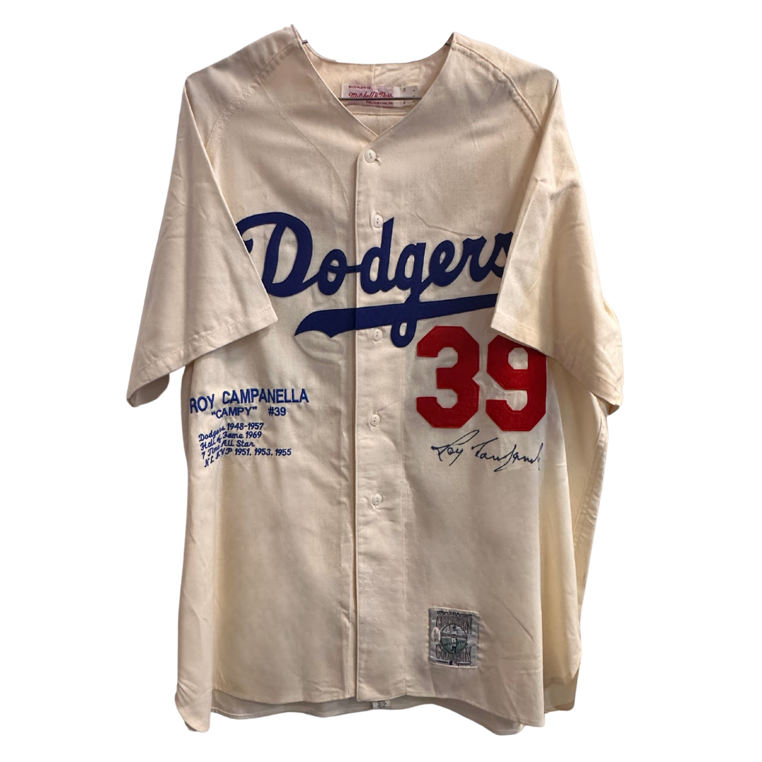 Roy Campanella Los Angeles Dodgers Autographed Cooperstown Collection Stat Jersey - JSA LOA