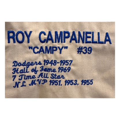 Roy Campanella Brooklyn Dodgers Autographed Cooperstown Collection Stat Jersey - JSA LOA