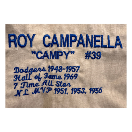 Roy Campanella Brooklyn Dodgers Autographed Cooperstown Collection Stat Jersey - JSA LOA