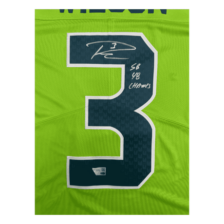 Russell Wilson Seattle Seahawks Alternate Green Nike Autographed Jersey - Fanatics COA