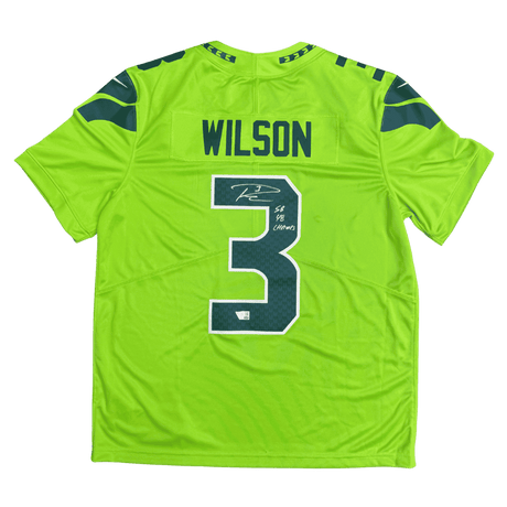 Russell Wilson Seattle Seahawks Alternate Green Nike Autographed Jersey - Fanatics COA