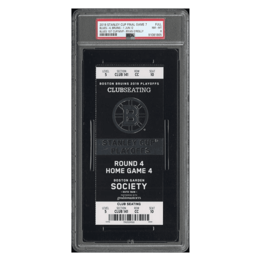 Ryan O'Reilly PSA 8 2019 Stanley Cup Final Games 7 St Louis Blues 1st Cup/MVP Ticket