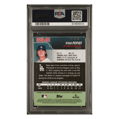 Ryan Pepiot PSA 10 2022 Stadium Club Chrome Auto Gold Refractor Card #RPE