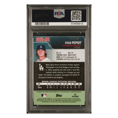 Ryan Pepiot PSA 10 2022 Stadium Club Chrome Auto Gold Refractor Card #RPE