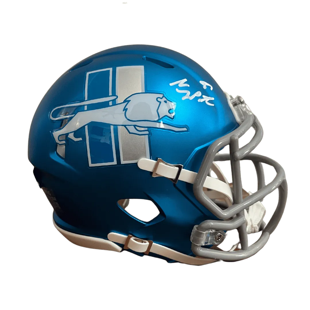 Sam LaPorta Detroit Lions Autographed 2023 Alternate Mini Speed Helmet - Beckett COA