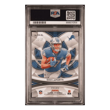 Sam LaPorta PSA 10 2023 Panini Spectra Rookie Aura - Meta #d/25 Card #RASL