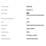 Sam LaPorta PSA 10 2023 Panini Spectra Rookie Aura - Meta #d/25 Card #RASL