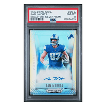 Sam LaPorta PSA 8 2024 Panini Prizm Deca Signature Silver Prizm Card #SSLA