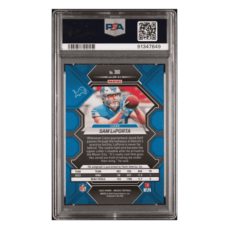 Sam LaPorta PSA 9 2023 Panini Mosaic Autograph Rookie RC Card #360