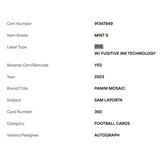 Sam LaPorta PSA 9 2023 Panini Mosaic Autograph Rookie RC Card #360