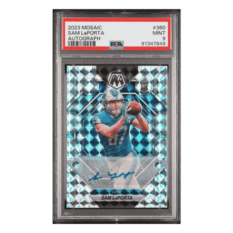Sam LaPorta PSA 9 2023 Panini Mosaic Autograph Rookie RC Card #360