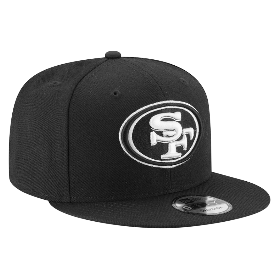 San Francisco 49ers Black & White Logo New Era 9FIFTY Adjustable Snapback Hat