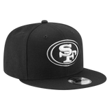 San Francisco 49ers Black & White Logo New Era 9FIFTY Adjustable Snapback Hat