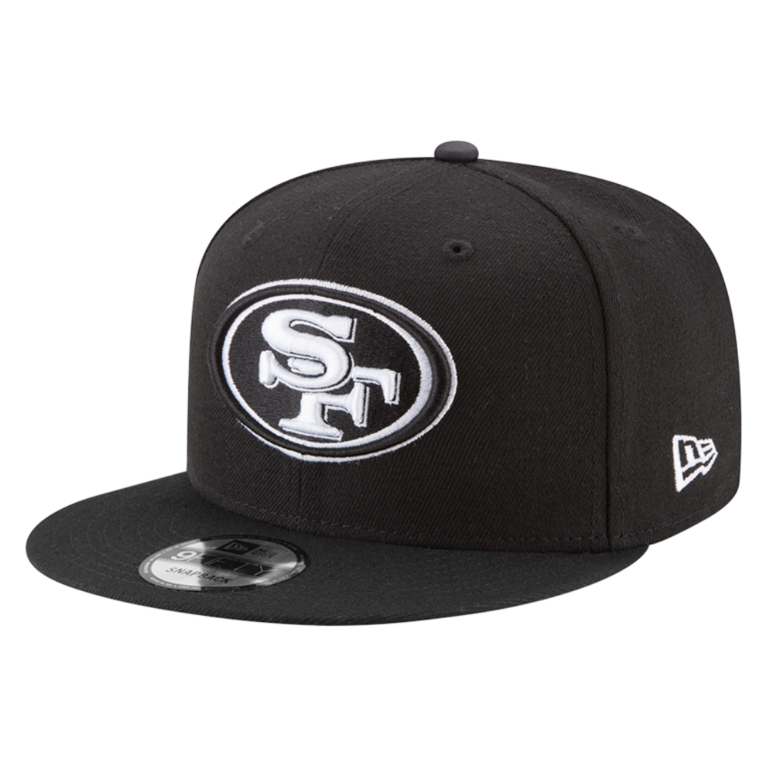 San Francisco 49ers Black & White Logo New Era 9FIFTY Adjustable Snapback Hat