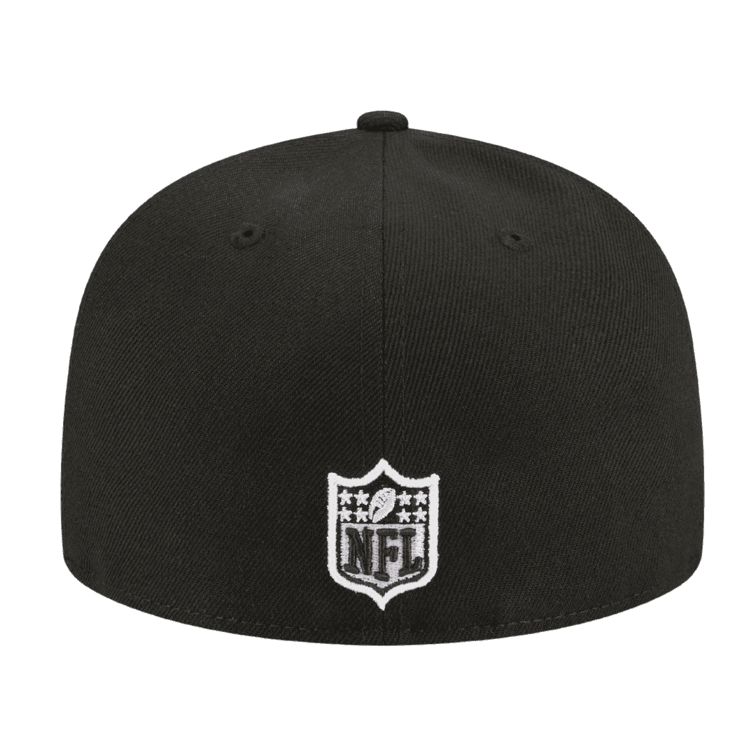 Kansas City Chiefs Side Patch New Era Black & White Logo 59FIFTY Fitted Hat
